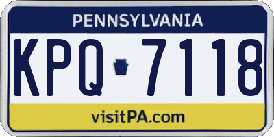 PA license plate KPQ7118