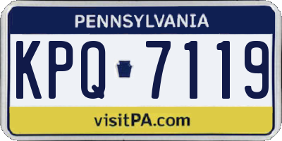 PA license plate KPQ7119
