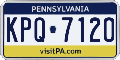 PA license plate KPQ7120