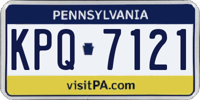 PA license plate KPQ7121