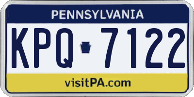 PA license plate KPQ7122