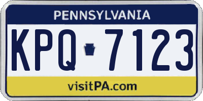 PA license plate KPQ7123