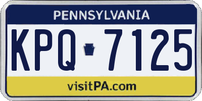 PA license plate KPQ7125