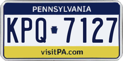 PA license plate KPQ7127