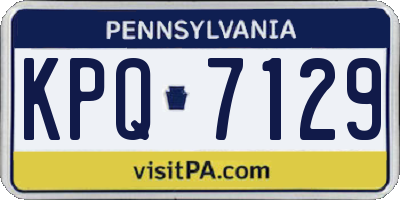 PA license plate KPQ7129