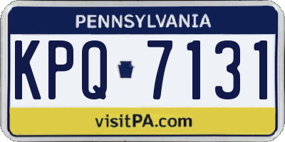 PA license plate KPQ7131