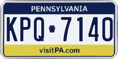 PA license plate KPQ7140