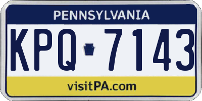 PA license plate KPQ7143