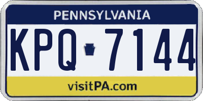 PA license plate KPQ7144