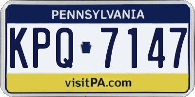 PA license plate KPQ7147