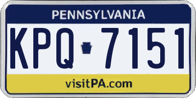 PA license plate KPQ7151