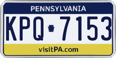 PA license plate KPQ7153