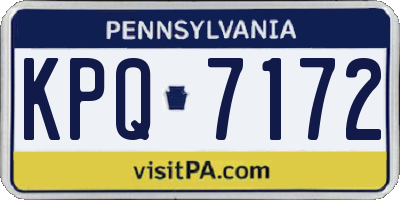 PA license plate KPQ7172