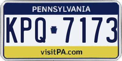 PA license plate KPQ7173