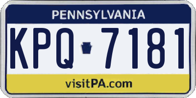 PA license plate KPQ7181
