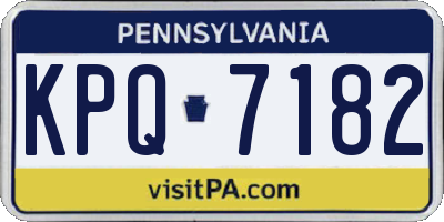 PA license plate KPQ7182