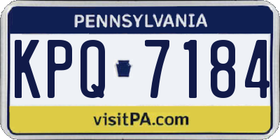 PA license plate KPQ7184