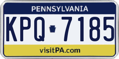PA license plate KPQ7185