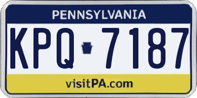 PA license plate KPQ7187