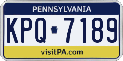 PA license plate KPQ7189