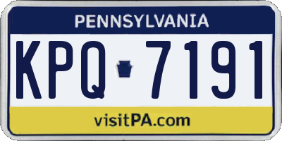 PA license plate KPQ7191