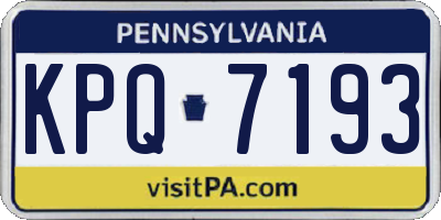 PA license plate KPQ7193