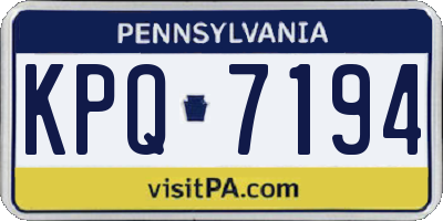 PA license plate KPQ7194