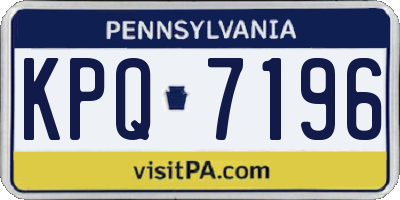 PA license plate KPQ7196
