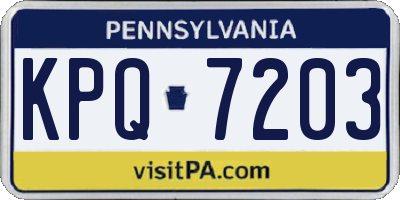 PA license plate KPQ7203