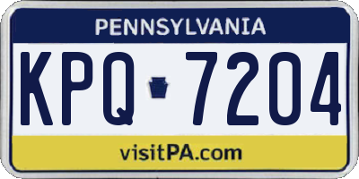 PA license plate KPQ7204