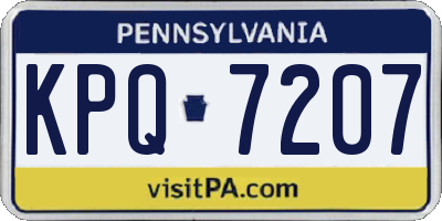 PA license plate KPQ7207