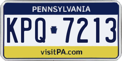 PA license plate KPQ7213