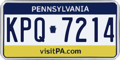 PA license plate KPQ7214