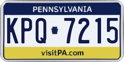 PA license plate KPQ7215