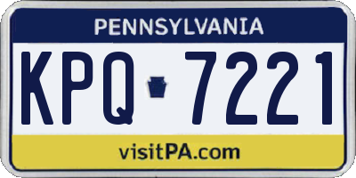 PA license plate KPQ7221