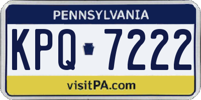 PA license plate KPQ7222