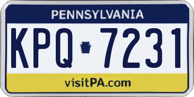 PA license plate KPQ7231