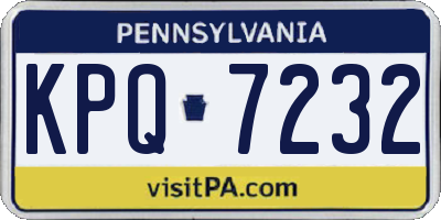 PA license plate KPQ7232