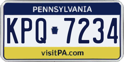 PA license plate KPQ7234