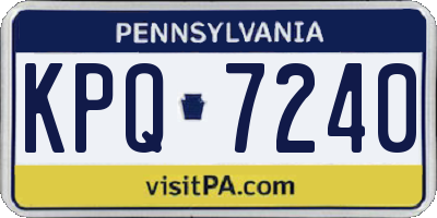 PA license plate KPQ7240