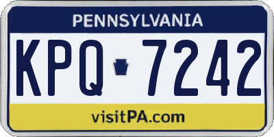 PA license plate KPQ7242