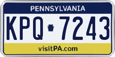 PA license plate KPQ7243