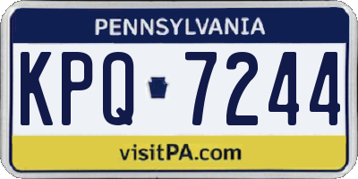 PA license plate KPQ7244