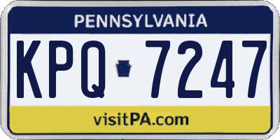 PA license plate KPQ7247