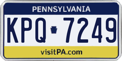 PA license plate KPQ7249