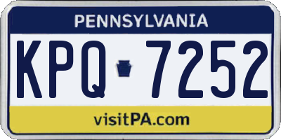 PA license plate KPQ7252