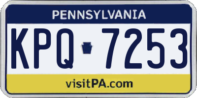 PA license plate KPQ7253