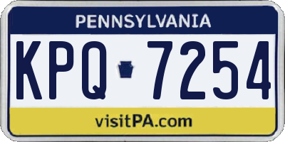 PA license plate KPQ7254