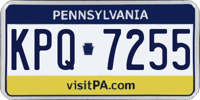 PA license plate KPQ7255