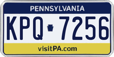 PA license plate KPQ7256